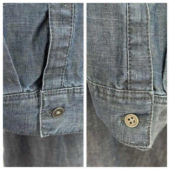 J Jill Denim Womens Chambray Top XL Blue Minimalist Linen Blend Capsule Wardrobe - Picture 5 of 9
